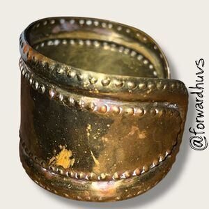 Pier 1 Brass Cuff Bracelet – Made in India, Adjustable Fit, Visible Wear